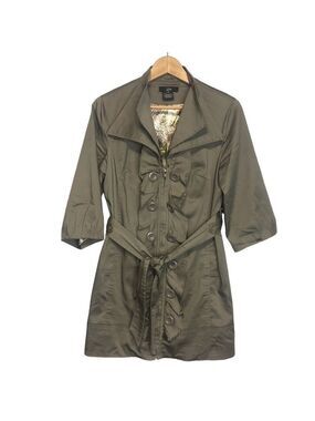 Luii Belted Single Breasted Mid Length Trench Coat, size M